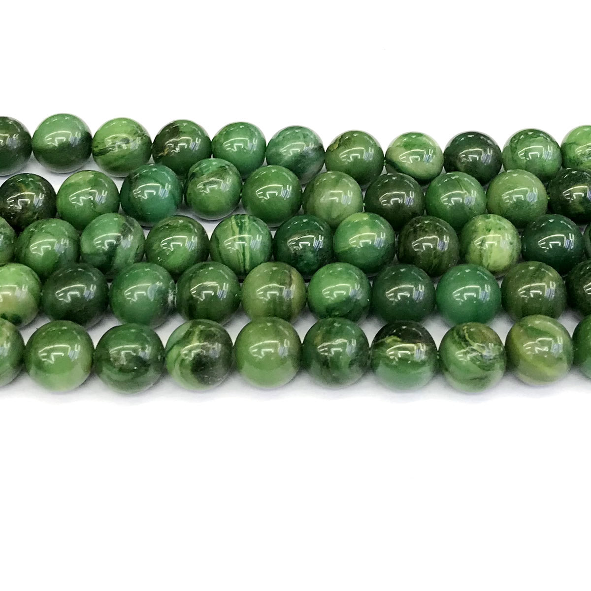 CJA100 African Jade Beads Smooth Round 12mm 15" Strand