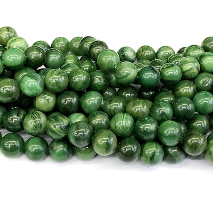 CJA100 African Jade Beads Smooth Round 12mm 15" Strand