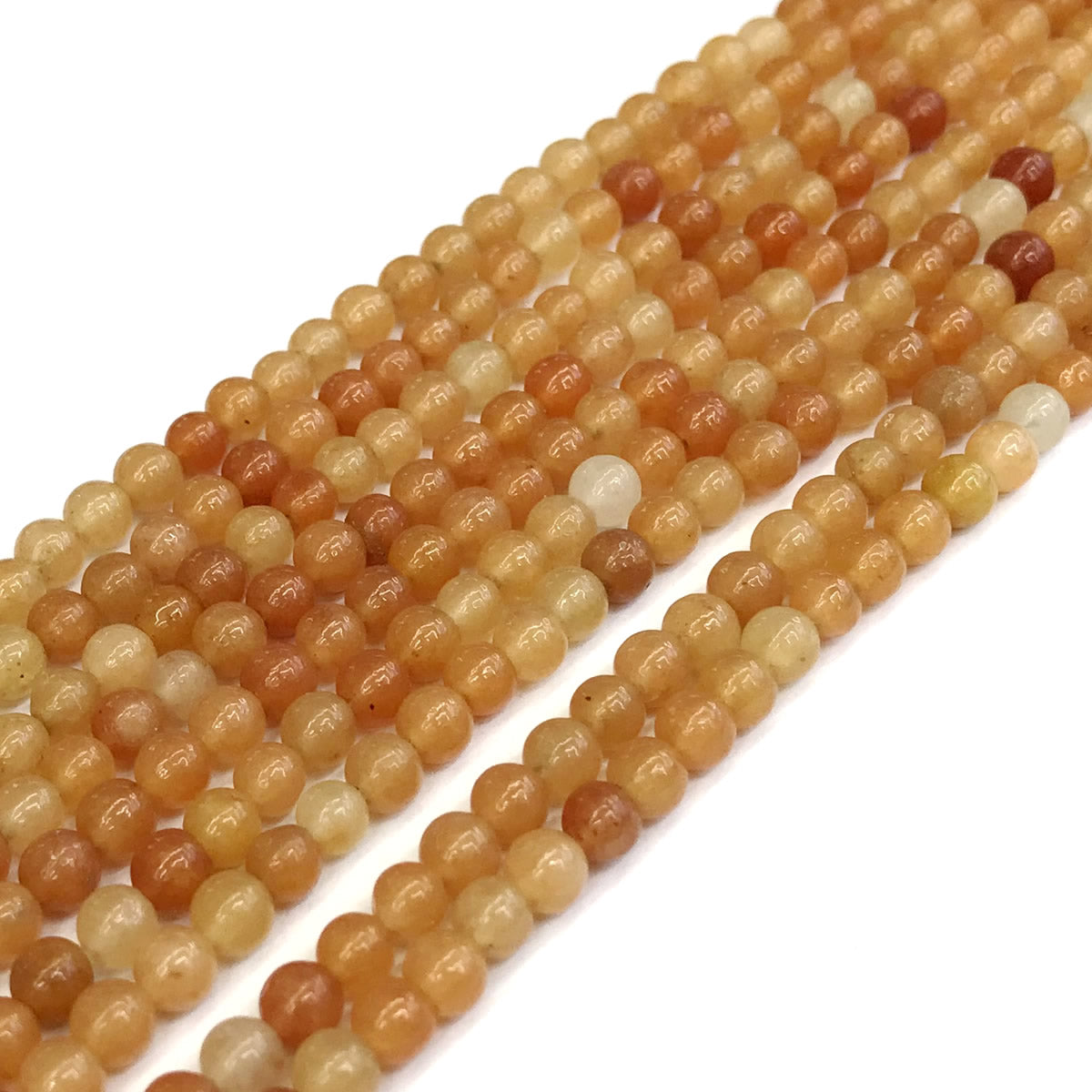 CJA112 Red Aventurine Jade Beads Smooth Round 4mm 15" Strand