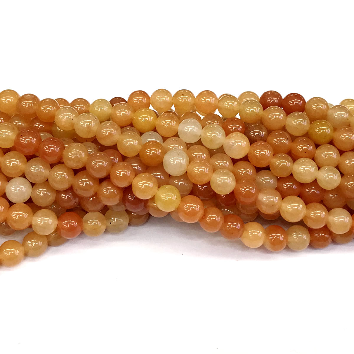 CJA113 Red Aventurine Jade Beads Smooth Round 6mm 15" Strand