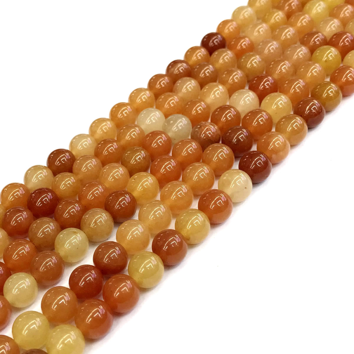 CJA114 Red Aventurine Jade Beads Smooth Round 8mm 15" Strand