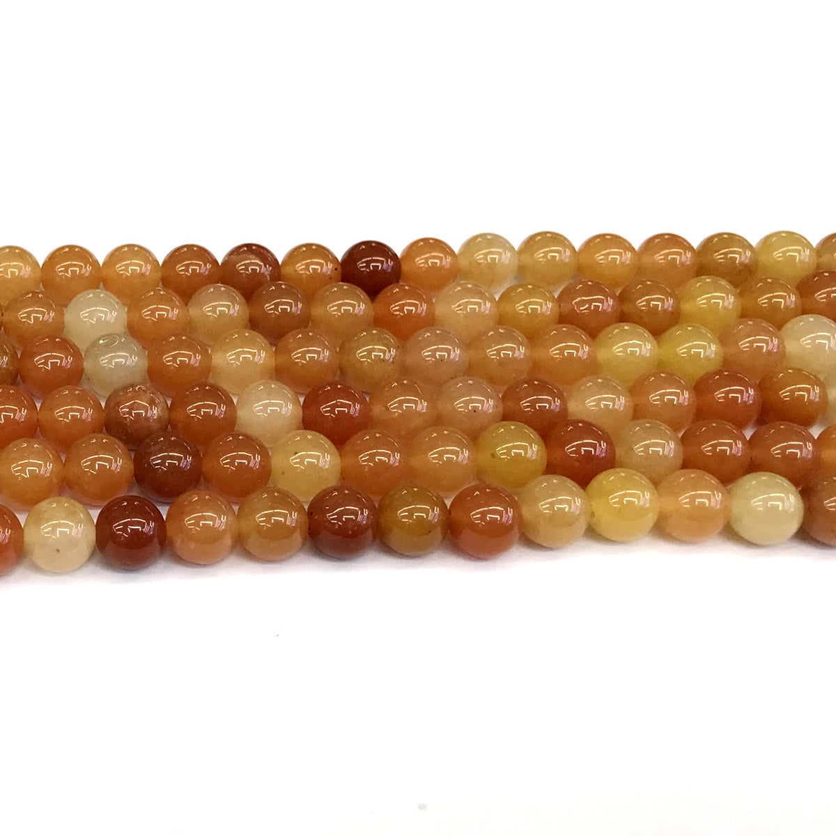 CJA114 Red Aventurine Jade Beads Smooth Round 8mm 15" Strand