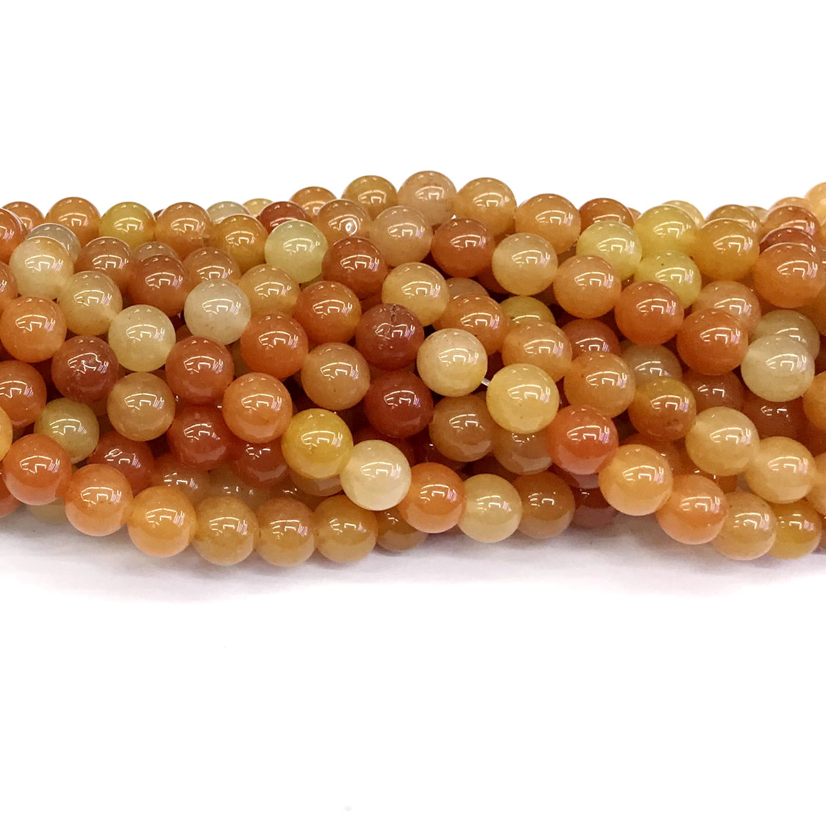 CJA114 Red Aventurine Jade Beads Smooth Round 8mm 15" Strand