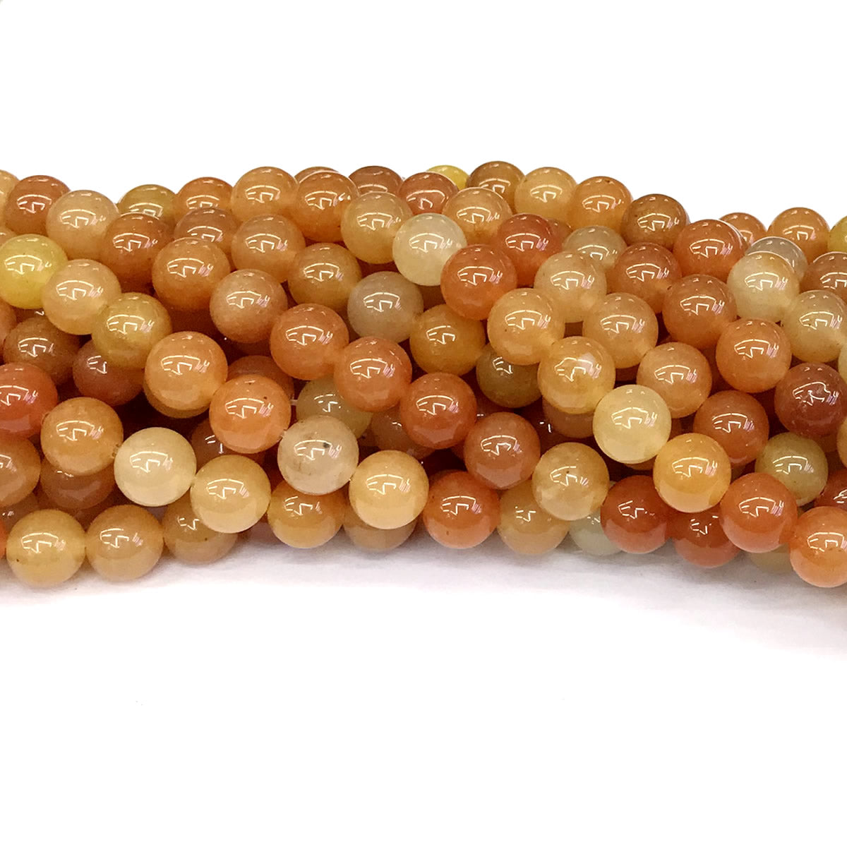 CJA115 Red Aventurine Jade Beads Smooth Round 10mm 15" Strand