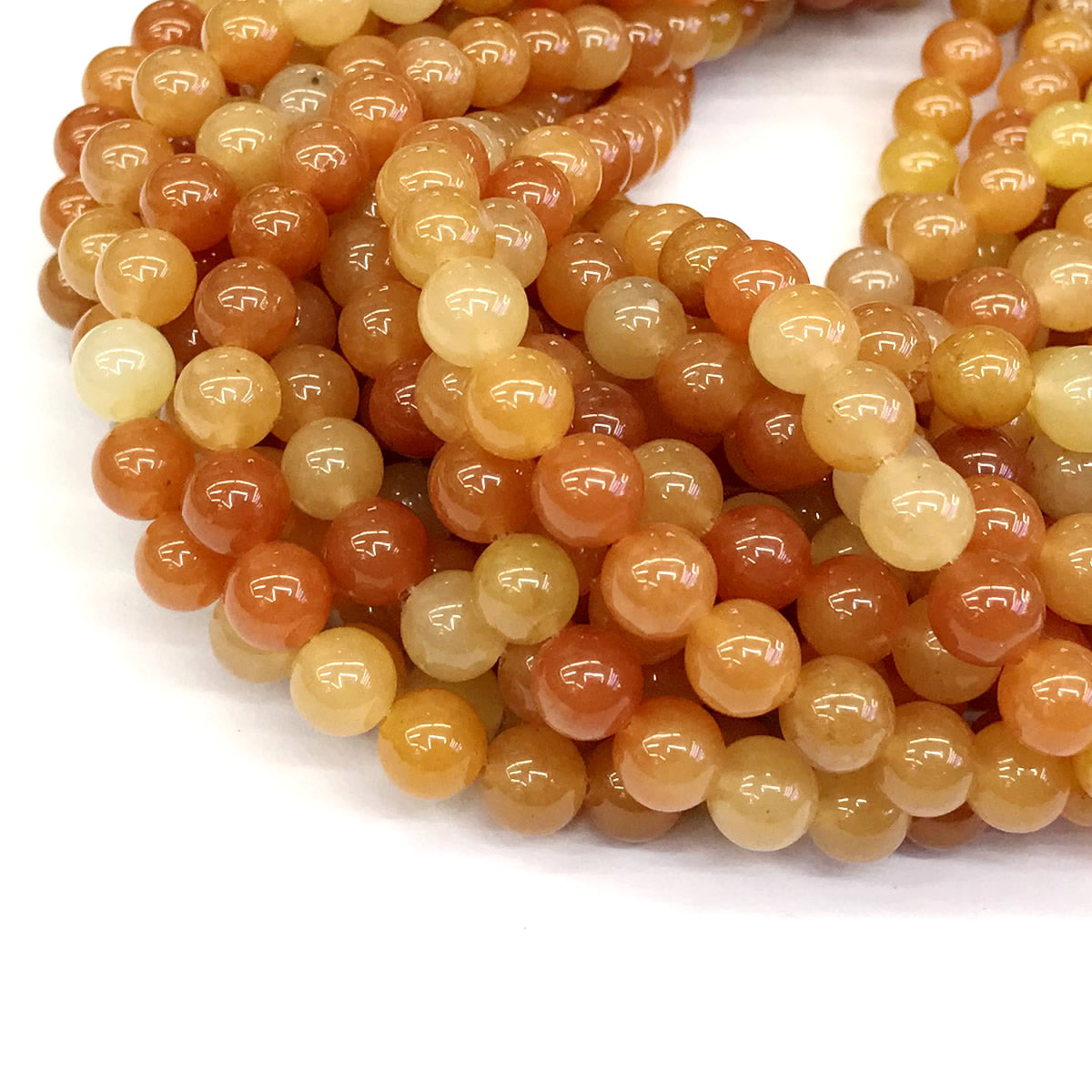 CJA116 Red Aventurine Jade Beads Smooth Round 12mm 15" Strand