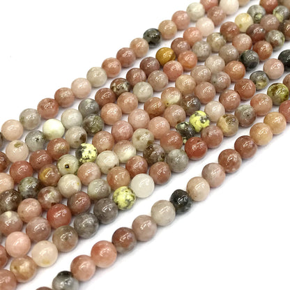 CJA120 Plum Blossom Jade Beads Smooth Round 4mm 15" Strand