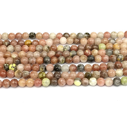 CJA120 Plum Blossom Jade Beads Smooth Round 4mm 15" Strand