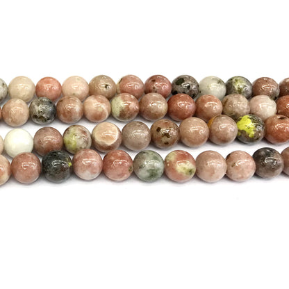 CJA123 Plum Blossom Jade Beads Smooth Round 10mm 15" Strand