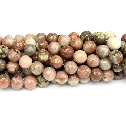 CJA123 Plum Blossom Jade Beads Smooth Round 10mm 15" Strand