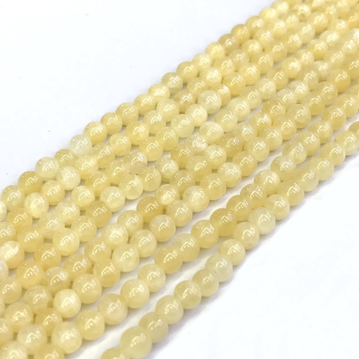 CJA129 Honey Jade Beads Smooth Round 4mm 15" Strand