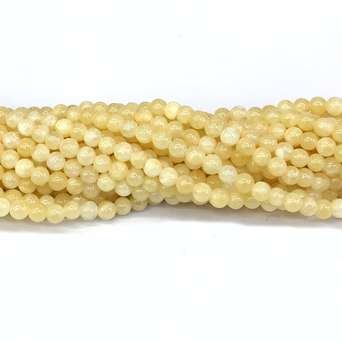 CJA129 Honey Jade Beads Smooth Round 4mm 15" Strand