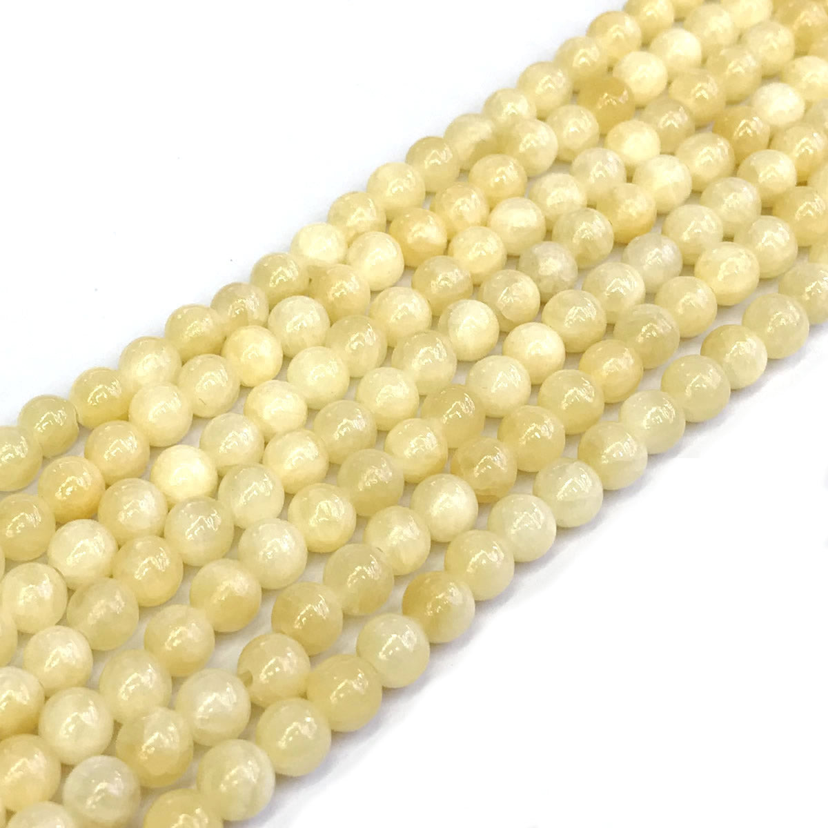 CJA130 Honey Jade Beads Smooth Round 6mm 15" Strand