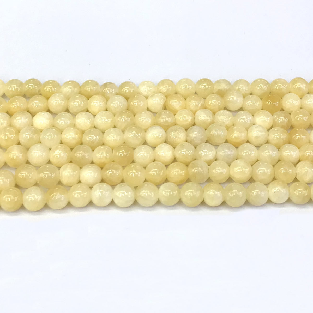 CJA130 Honey Jade Beads Smooth Round 6mm 15" Strand