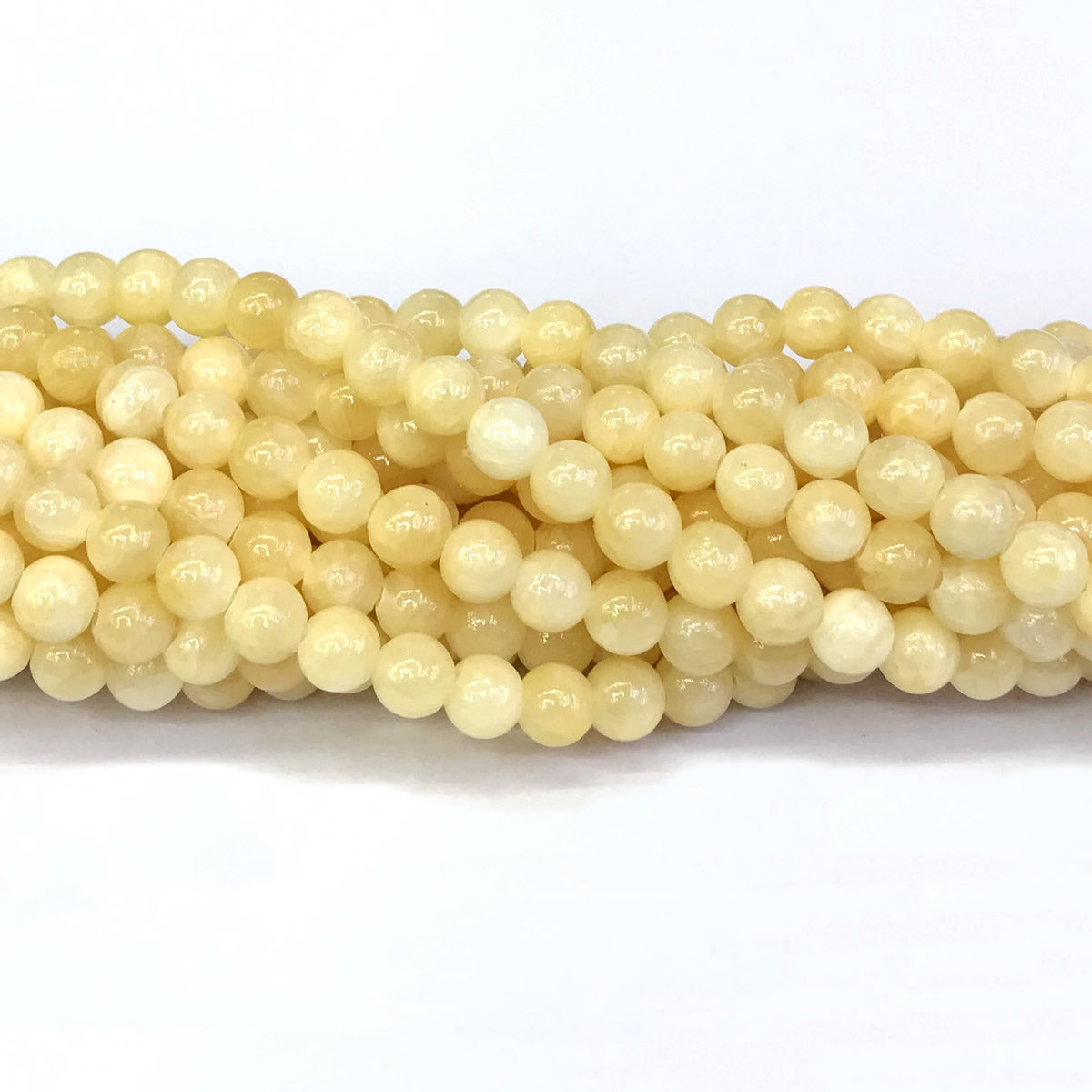 CJA130 Honey Jade Beads Smooth Round 6mm 15" Strand