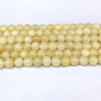 CJA131 Honey Jade Beads Smooth Round 8mm 15" Strand