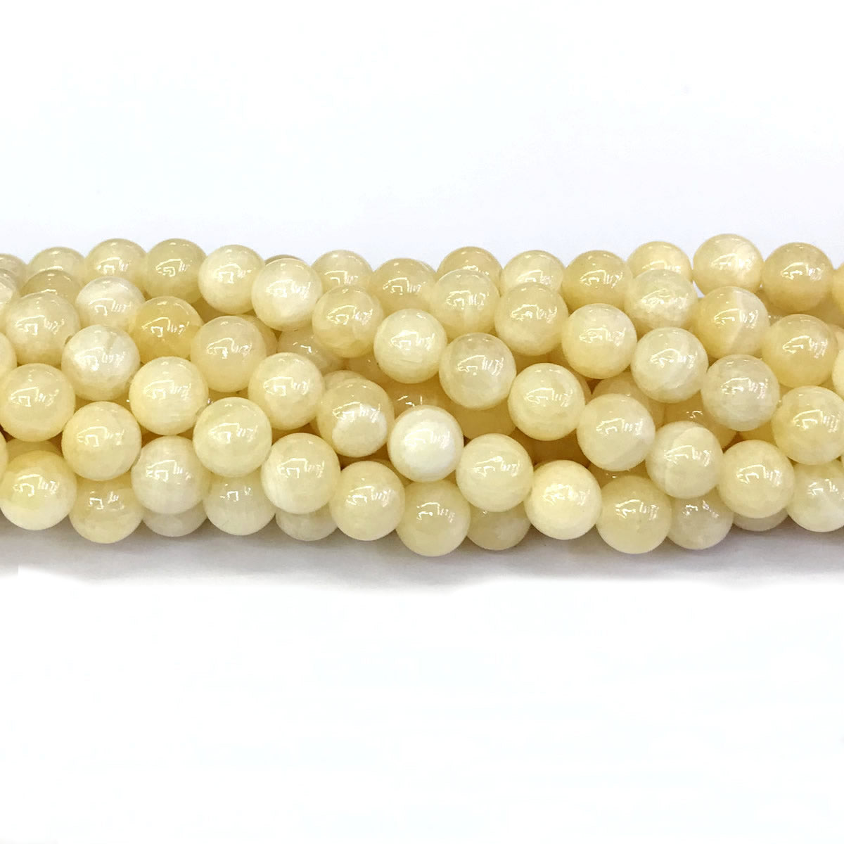 CJA131 Honey Jade Beads Smooth Round 8mm 15" Strand