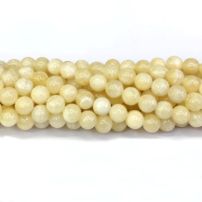 CJA131 Honey Jade Beads Smooth Round 8mm 15" Strand