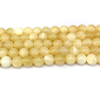 CJA132 Honey Jade Beads Smooth Round 10mm 15" Strand