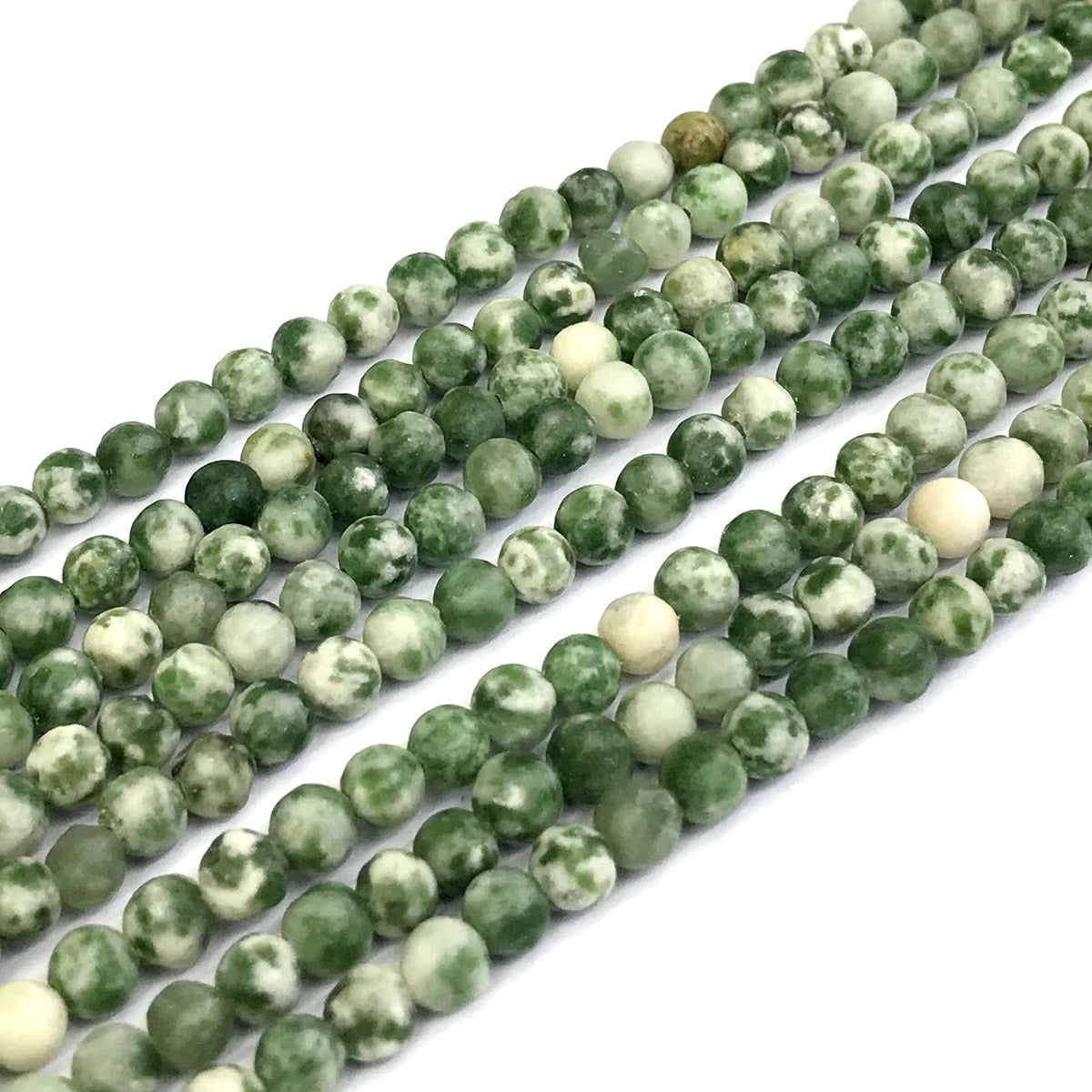 CJA138 Qinghai Jade Beads Smooth Round 4mm 15" Strand