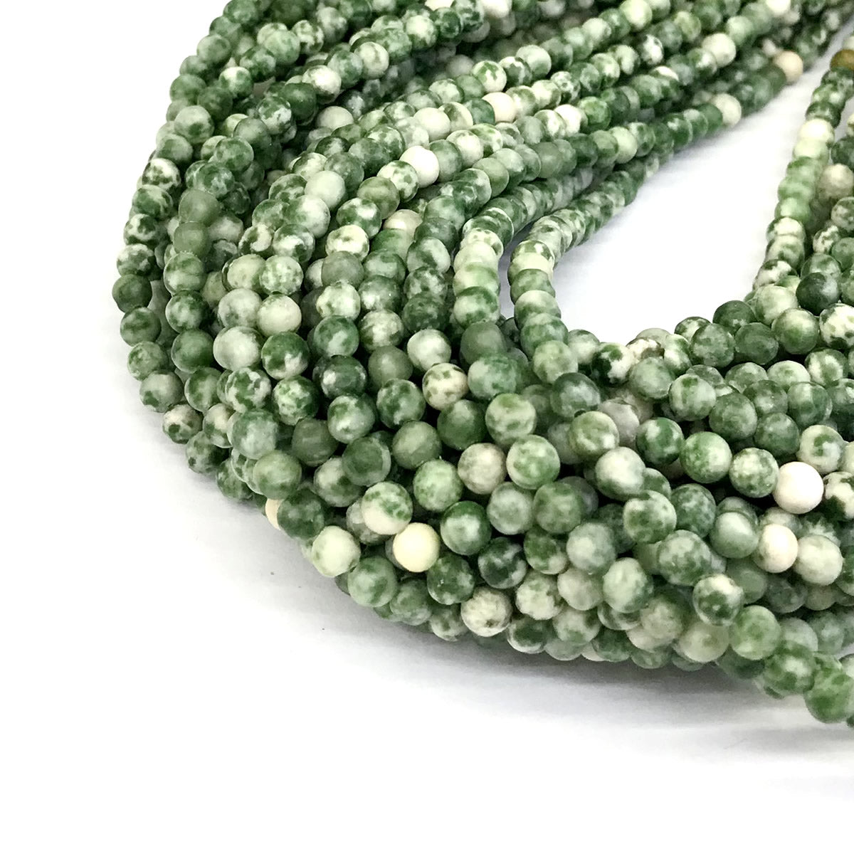 CJA138 Qinghai Jade Beads Smooth Round 4mm 15" Strand