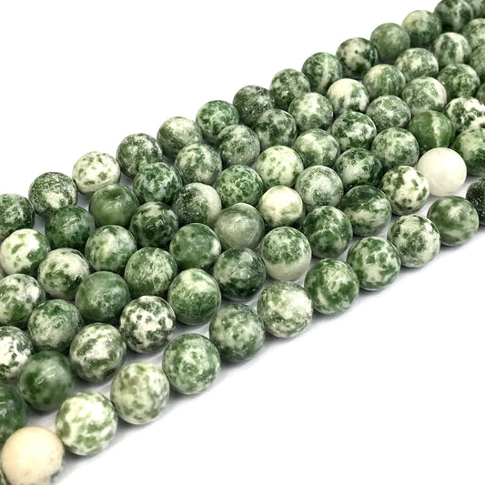 CJA140 Qinghai Jade Beads Smooth Round 8mm 15" Strand