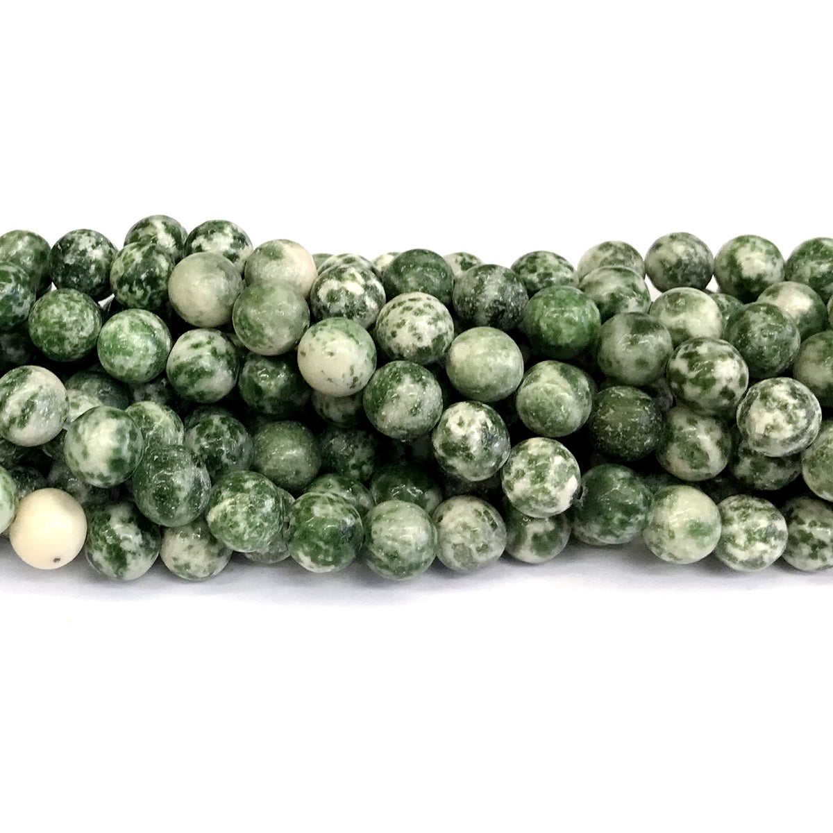 CJA140 Qinghai Jade Beads Smooth Round 8mm 15" Strand