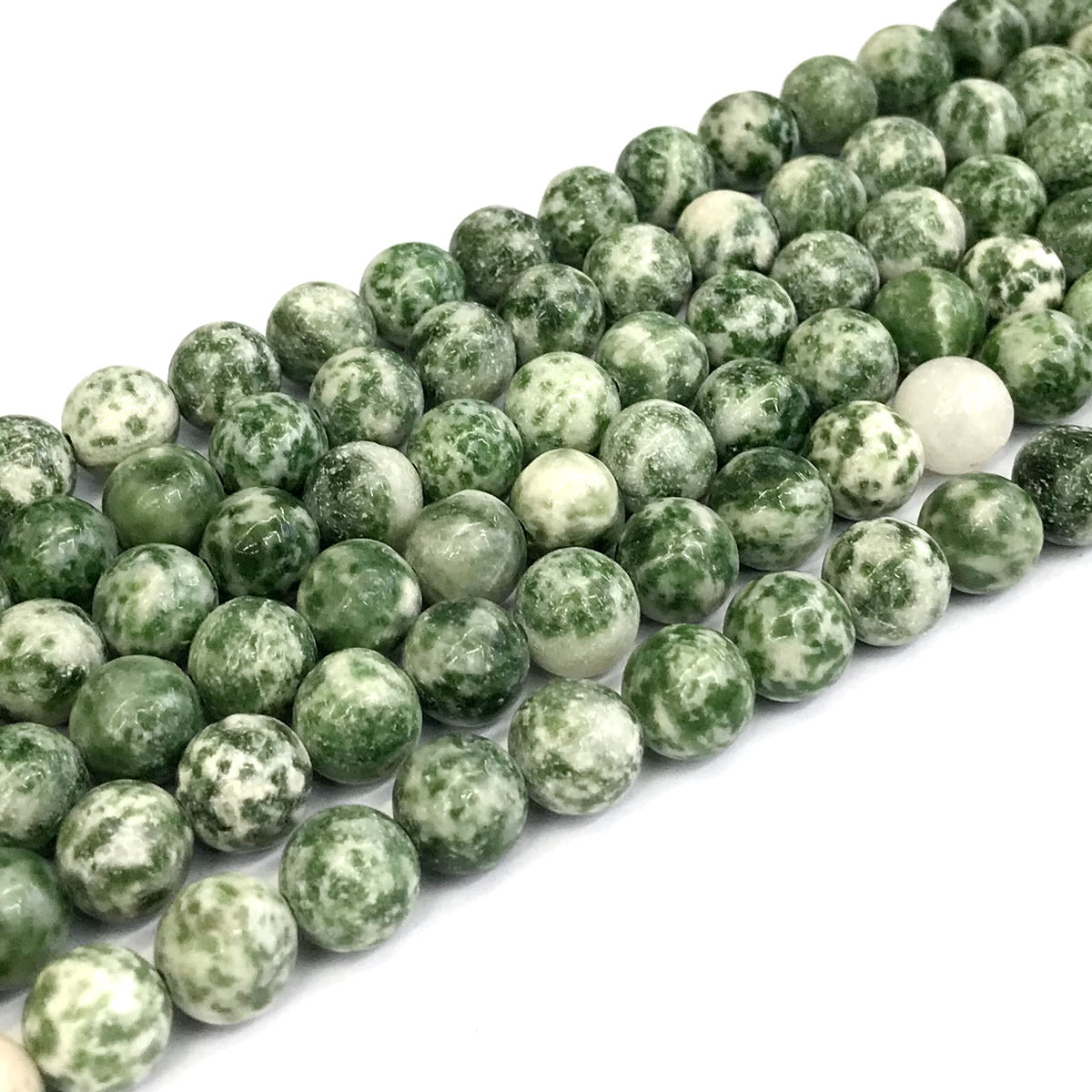 CJA141 Qinghai Jade Beads Smooth Round 10mm 15" Strand