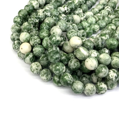 CJA141 Qinghai Jade Beads Smooth Round 10mm 15" Strand