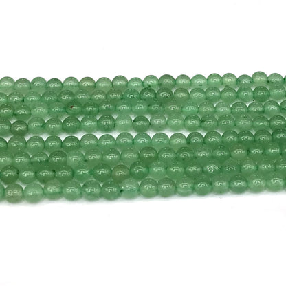 CJA147 Green Aventurine Jade Beads Smooth Round 4mm 15" Strand