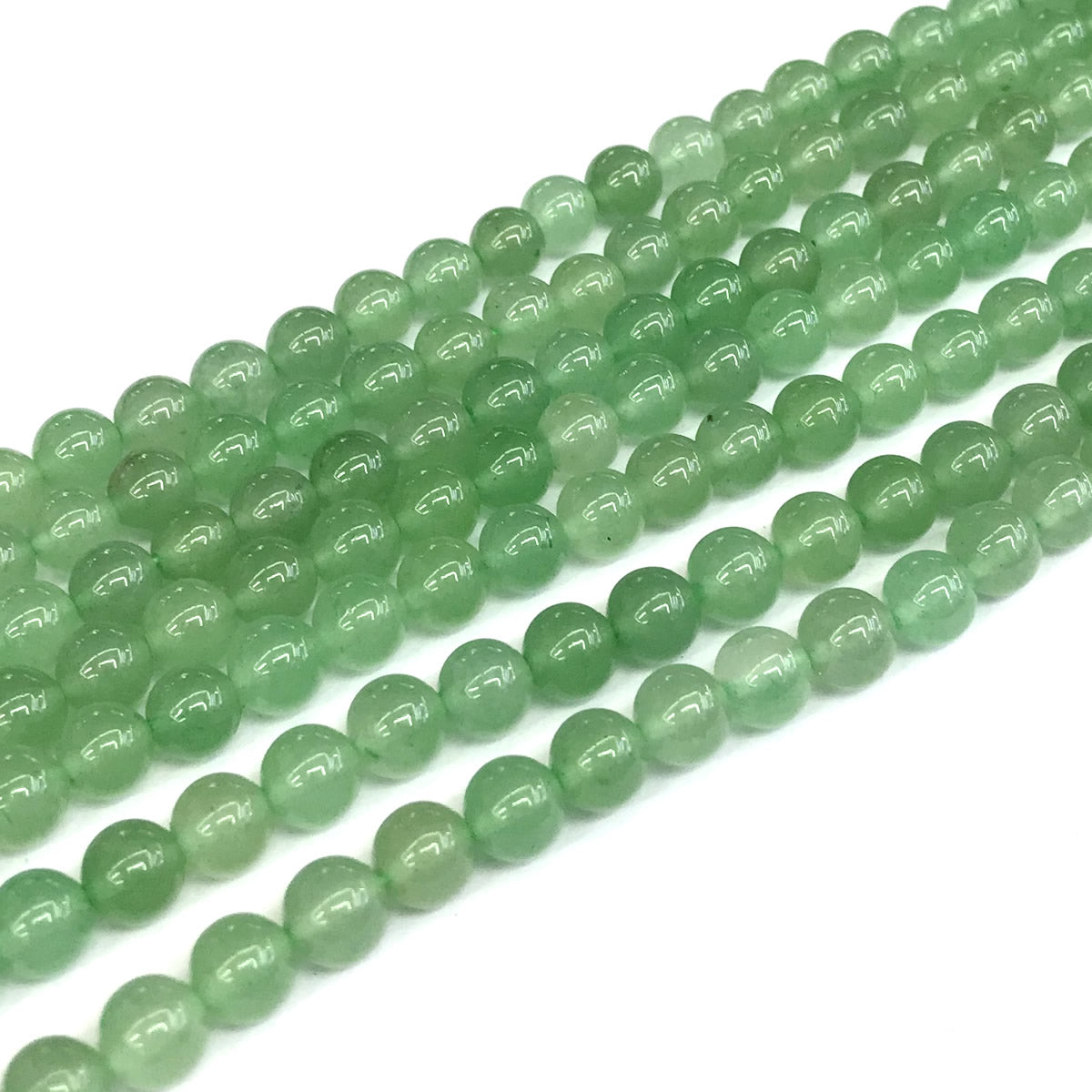 CJA148 Green Aventurine Jade Beads Smooth Round 6mm 15" Strand