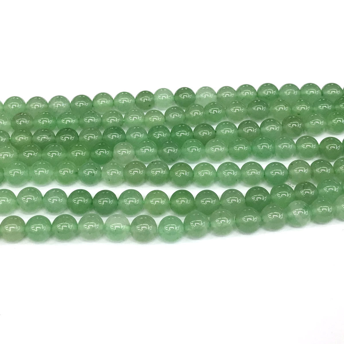 CJA148 Green Aventurine Jade Beads Smooth Round 6mm 15" Strand