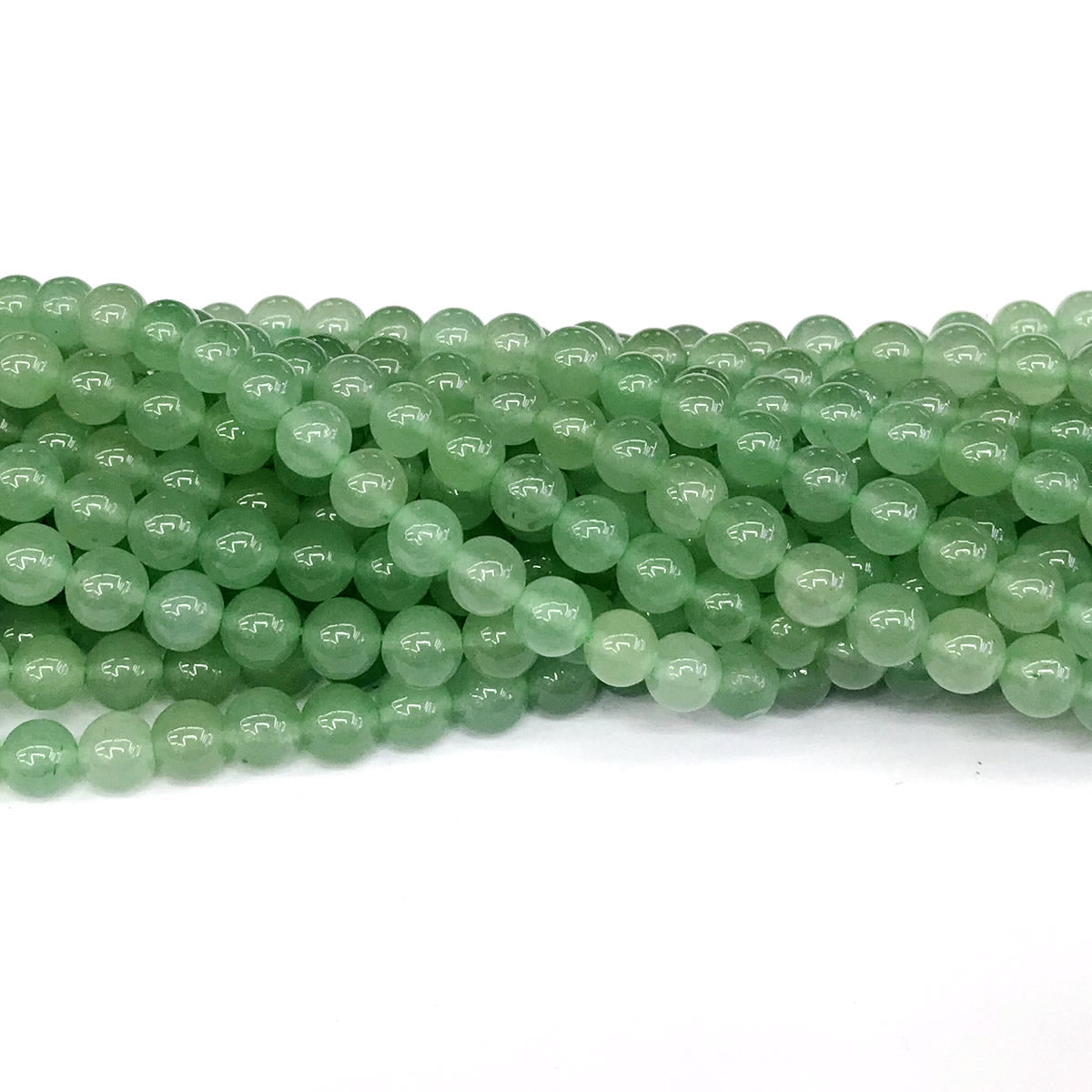 CJA148 Green Aventurine Jade Beads Smooth Round 6mm 15" Strand