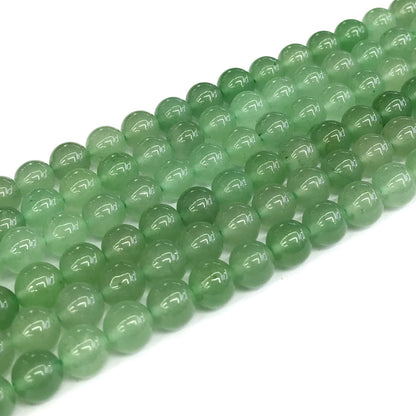 CJA149 Green Aventurine Jade Beads Smooth Round 8mm 15" Strand