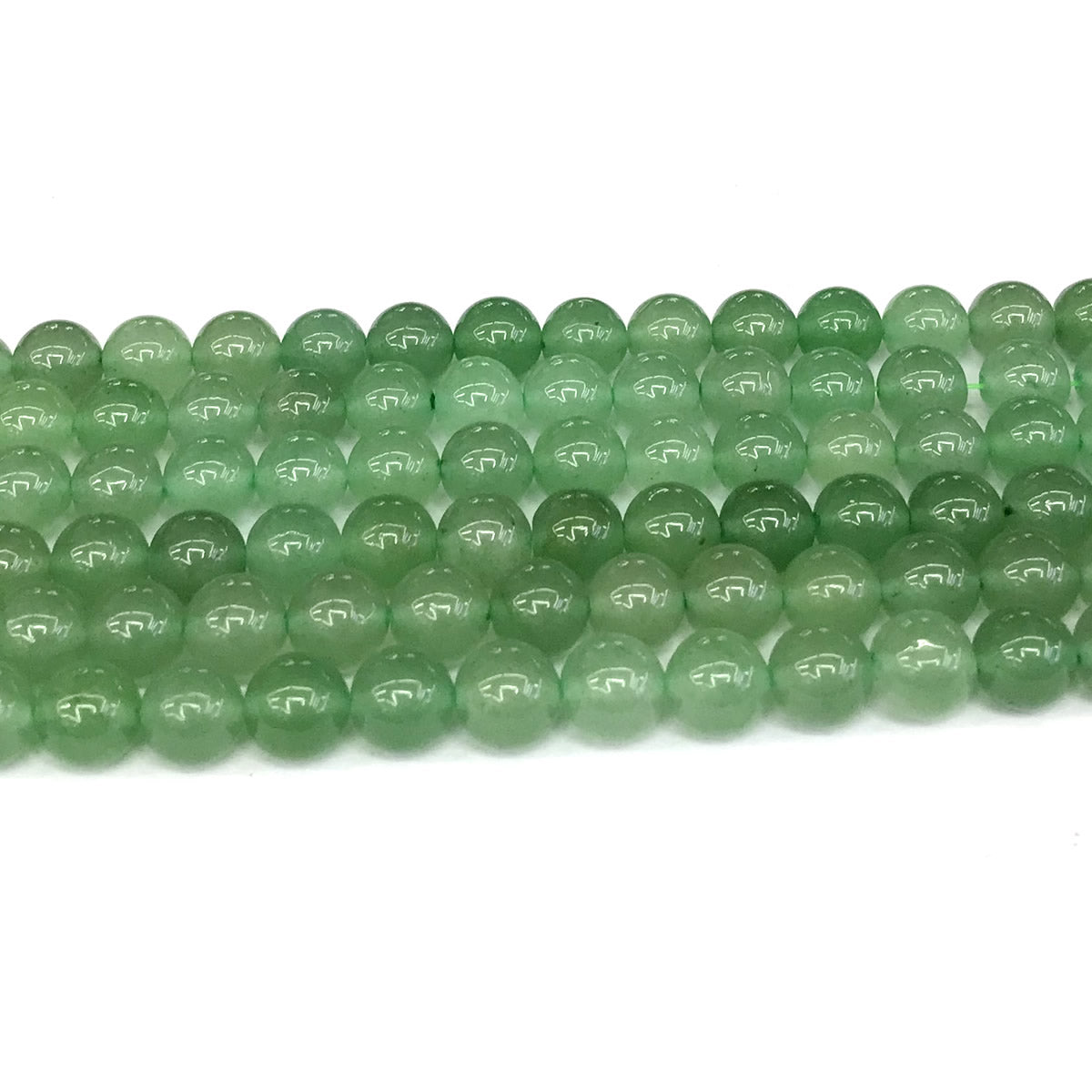 CJA149 Green Aventurine Jade Beads Smooth Round 8mm 15" Strand