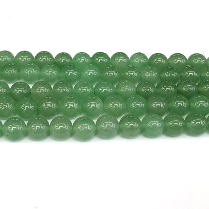 CJA150 Green Aventurine Jade Beads Smooth Round 10mm 15" Strand