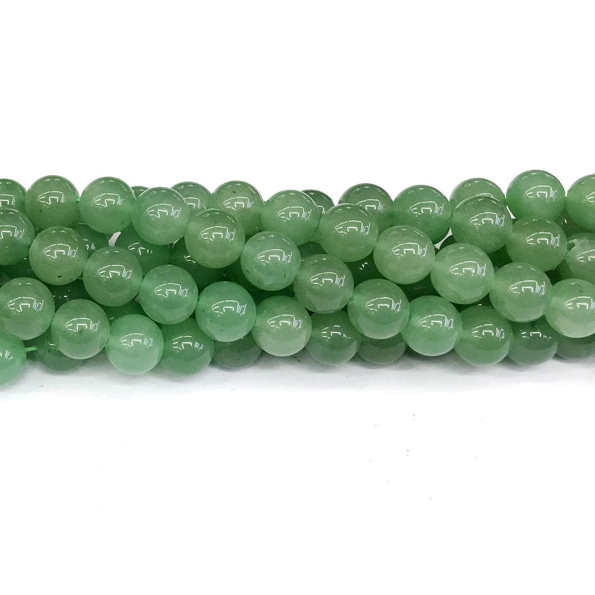 CJA150 Green Aventurine Jade Beads Smooth Round 10mm 15" Strand