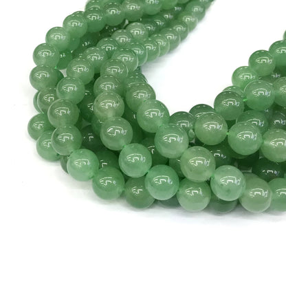 CJA150 Green Aventurine Jade Beads Smooth Round 10mm 15" Strand