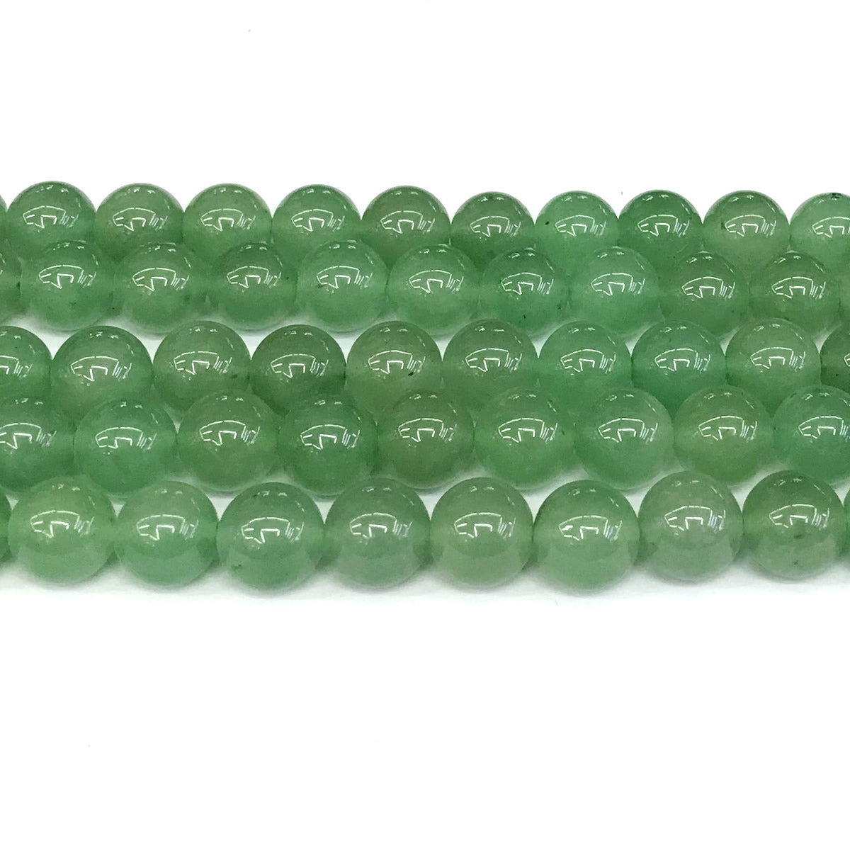 CJA151 Green Aventurine Jade Beads Smooth Round 12mm 15" Strand