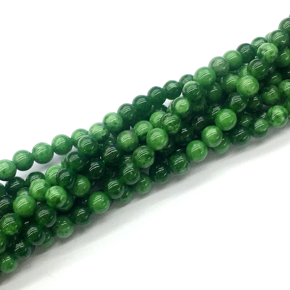 CJA18 Russian Jade Beads Smooth Round 4mm 15.5" Strand