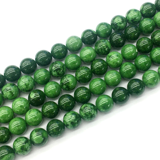 CJA20 Russian Jade Beads Smooth Round 8mm 15.5" Strand