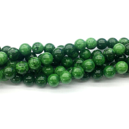 CJA20 Russian Jade Beads Smooth Round 8mm 15.5" Strand