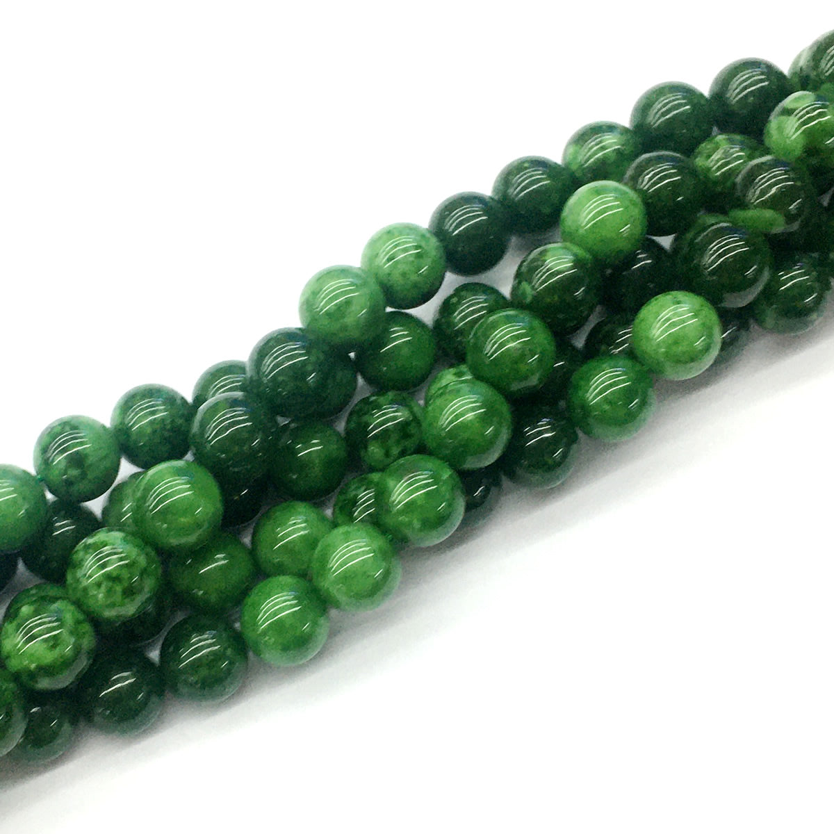 CJA20 Russian Jade Beads Smooth Round 8mm 15.5" Strand