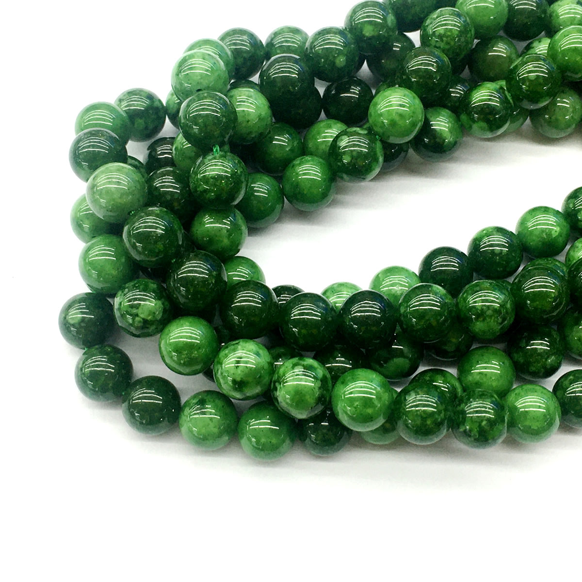 CJA20 Russian Jade Beads Smooth Round 8mm 15.5" Strand