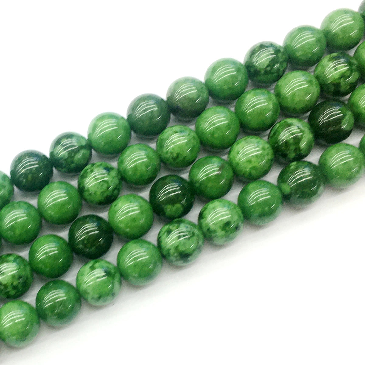 CJA21 Russian Jade Beads Smooth Round 10mm 15.5" Strand