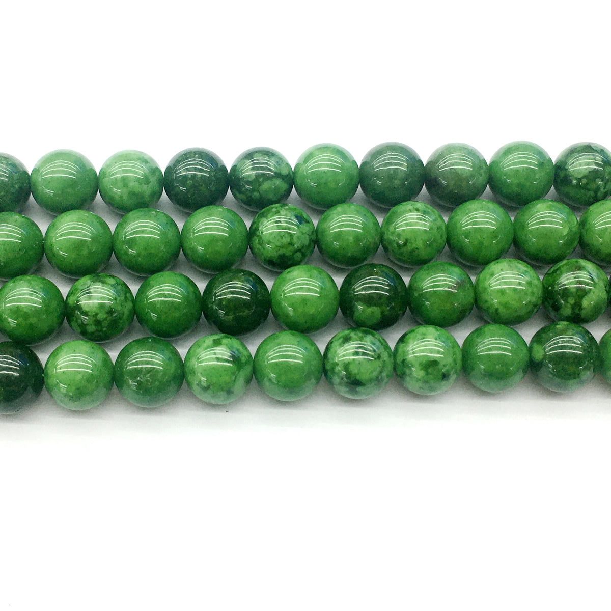 CJA21 Russian Jade Beads Smooth Round 10mm 15.5" Strand