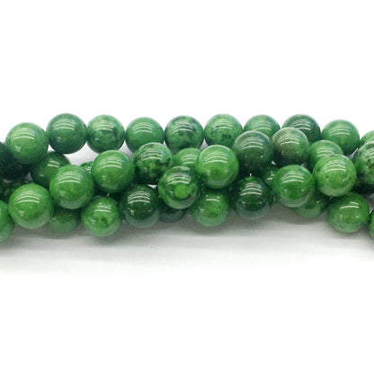 CJA21 Russian Jade Beads Smooth Round 10mm 15.5" Strand