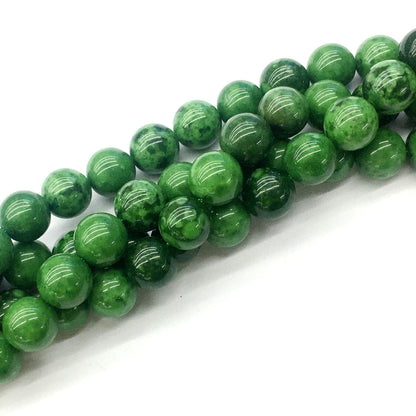 CJA21 Russian Jade Beads Smooth Round 10mm 15.5" Strand