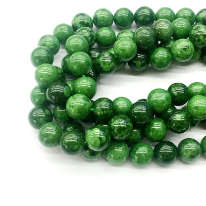 CJA21 Russian Jade Beads Smooth Round 10mm 15.5" Strand