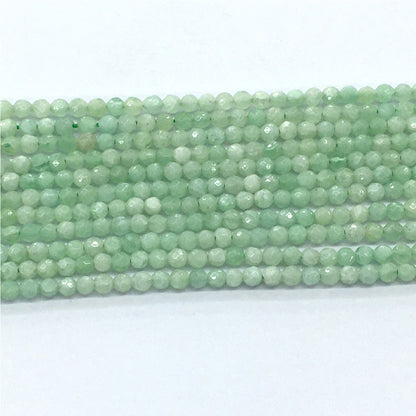 CJA24 Green Jade Beads Faceted Round 4mm 15.5" Strand