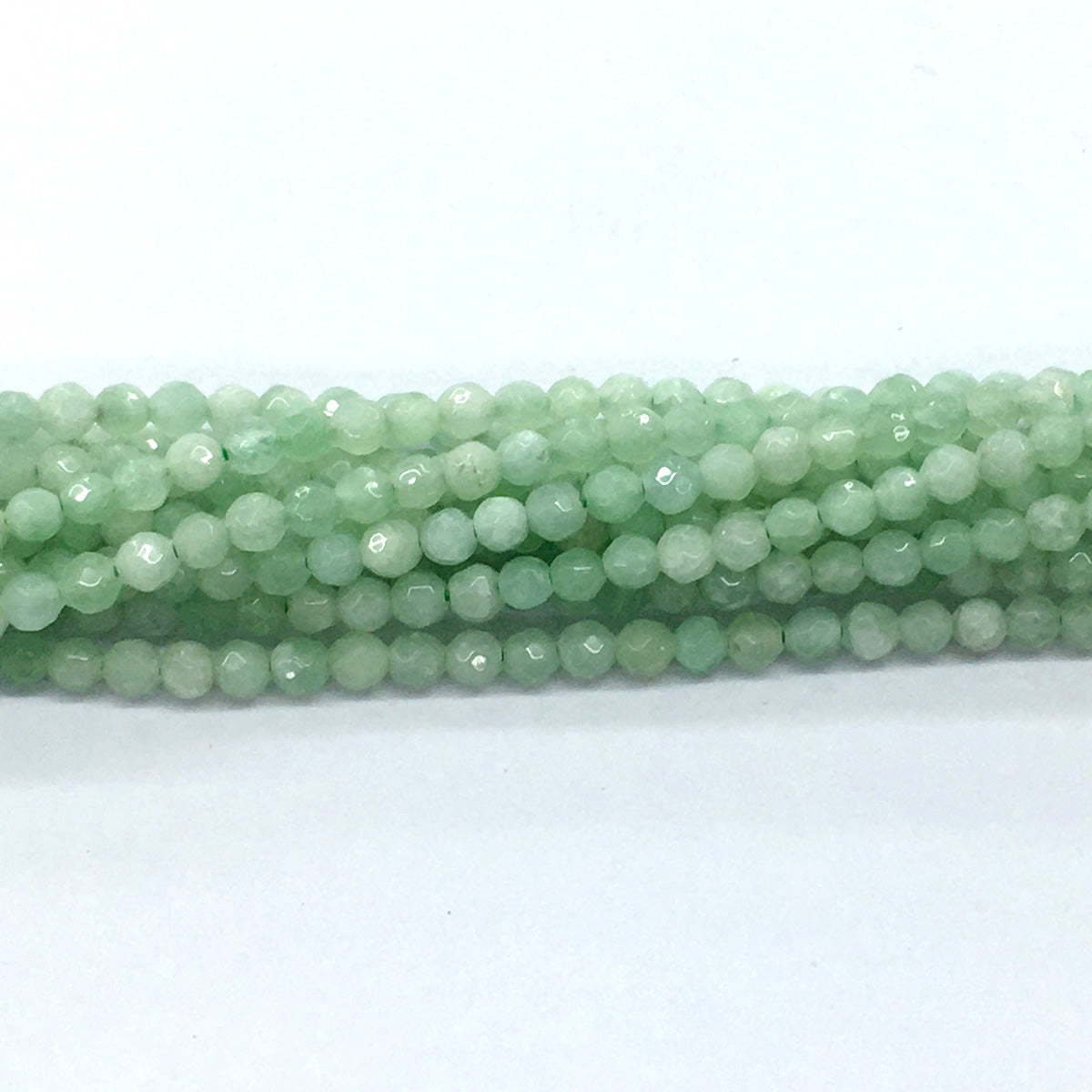 CJA24 Green Jade Beads Faceted Round 4mm 15.5" Strand